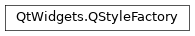 Inheritance diagram of PySide2.QtWidgets.QStyleFactory